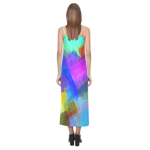 Colors and joy 2 by FeelGood V-Neck Open Fork Long Dress(Model D18)