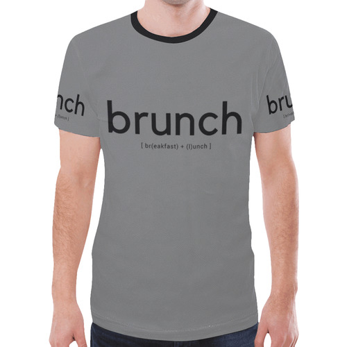 Mens T-Shirt Gray Brunch New All Over Print T-shirt for Men (Model T45)