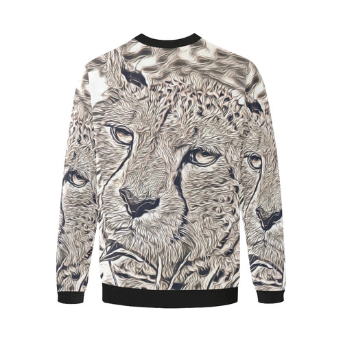 Rustic Style - Cheetah by JamColors Men's Oversized Fleece Crew Sweatshirt (Model H18)