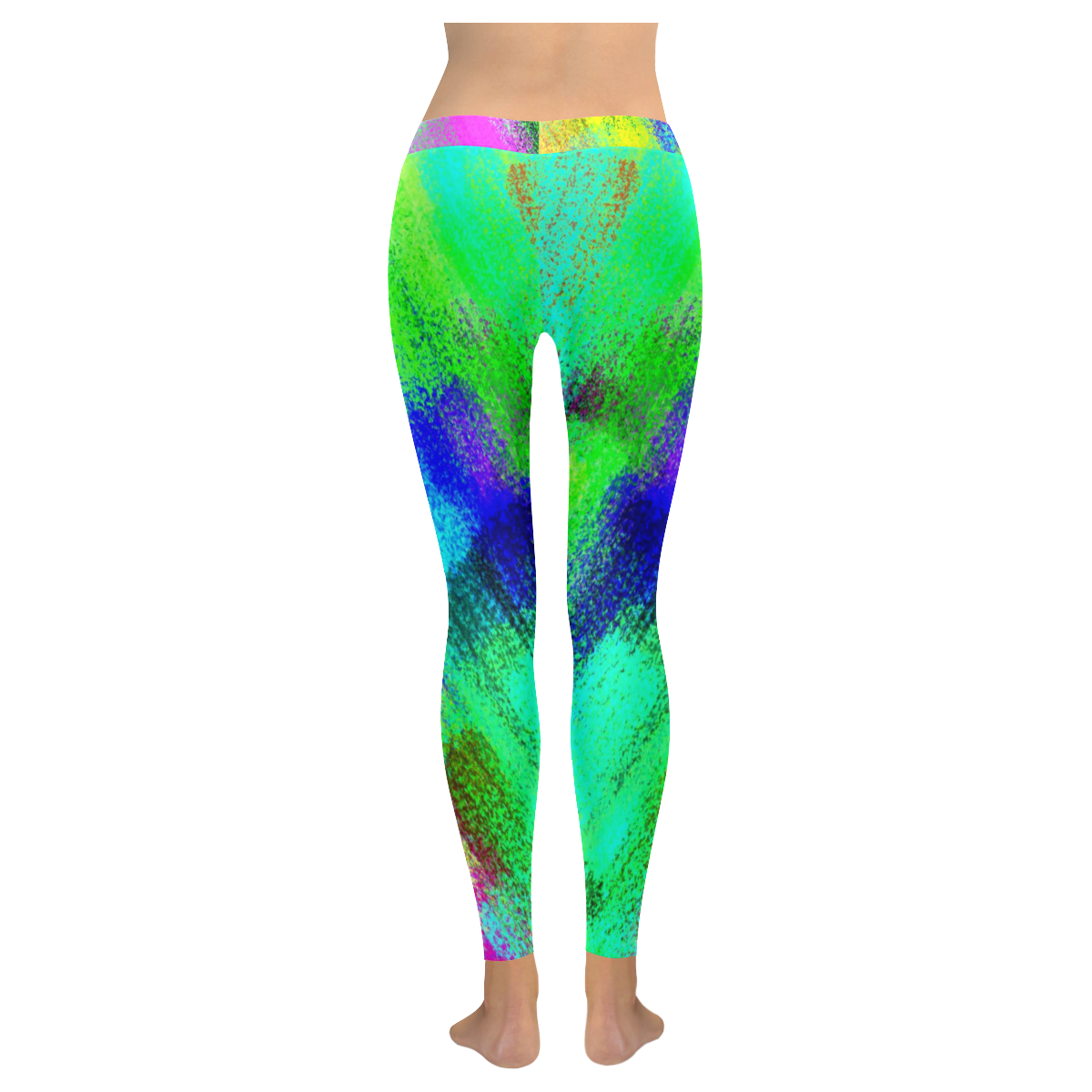 Colors and joy 3 by FeelGood Women's Low Rise Leggings (Invisible Stitch) (Model L05)
