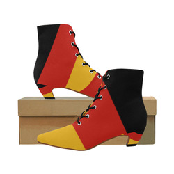 German Flag Colored Stripes Women's Pointed Toe Low Heel Booties (Model 052)