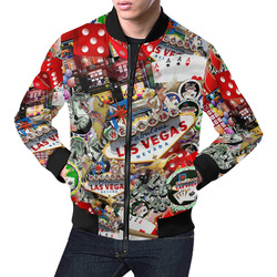 Las Vegas Icons - Gamblers Delight All Over Print Bomber Jacket for Men (Model H19)