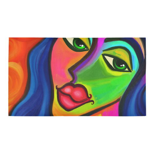 Abstract Fauvist Female Portrait Bath Rug 16''x 28''