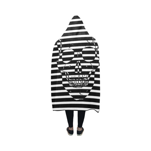 Awesome Skull Black & White Hooded Blanket 50''x40''