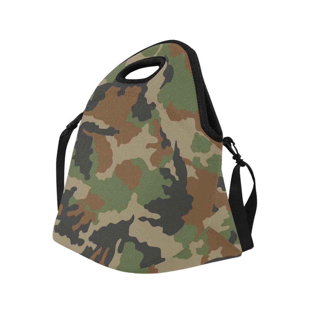 woodland camouflage pattern Neoprene Lunch Bag/Large (Model 1669)