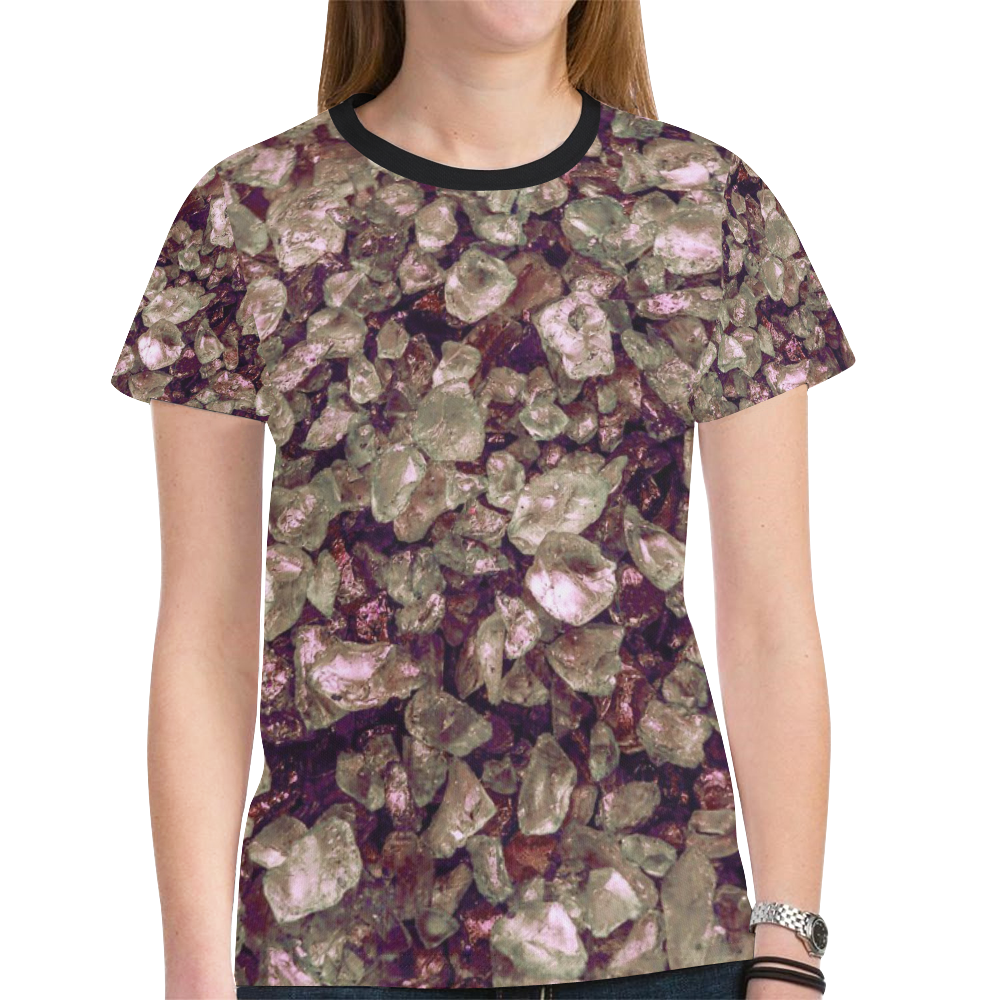 small sparkling pebbles (5)by JamColors New All Over Print T-shirt for Women (Model T45)
