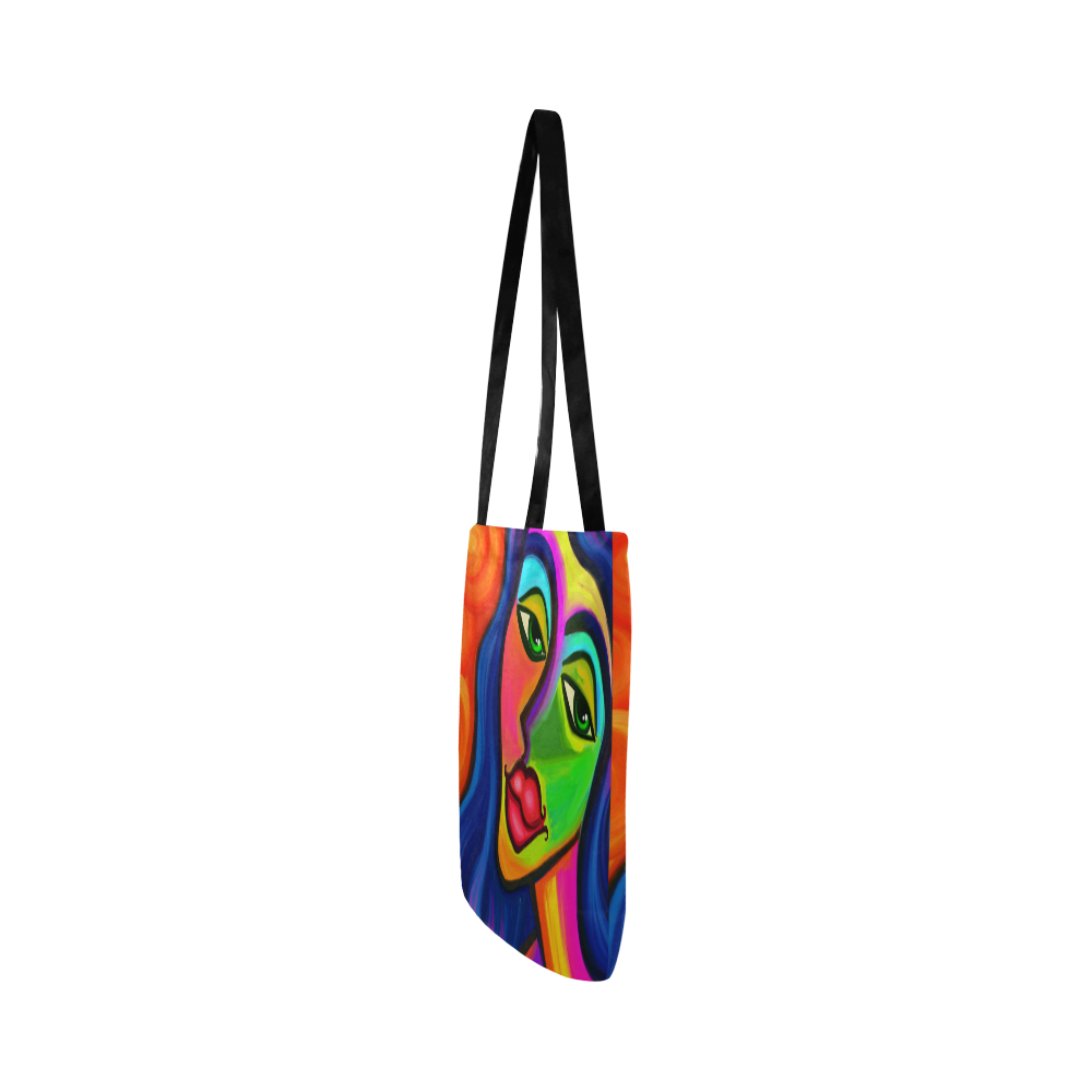 Abstract Fauvist Female Portrait Reusable Shopping Bag Model 1660 (Two sides)
