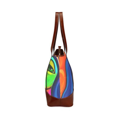 Abstract Fauvist Female Portrait Tote Handbag (Model 1642)