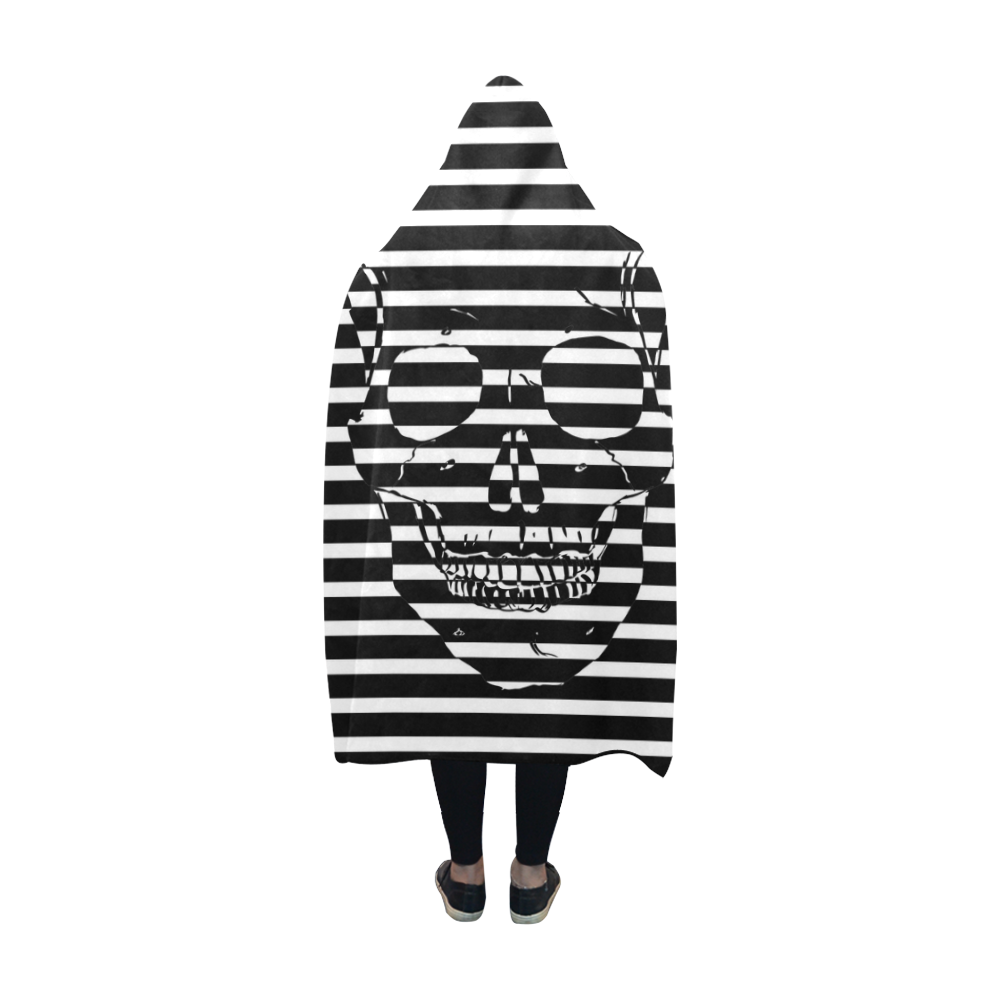 Awesome Skull Black & White Hooded Blanket 60''x50''