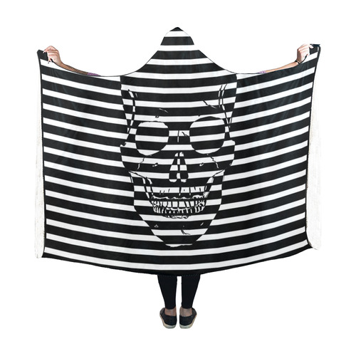 Awesome Skull Black & White Hooded Blanket 60''x50''