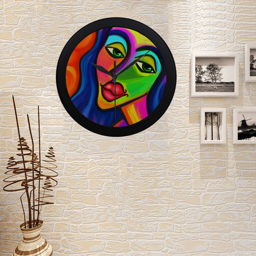 Abstract Fauvist Female Portrait Circular Plastic Wall clock