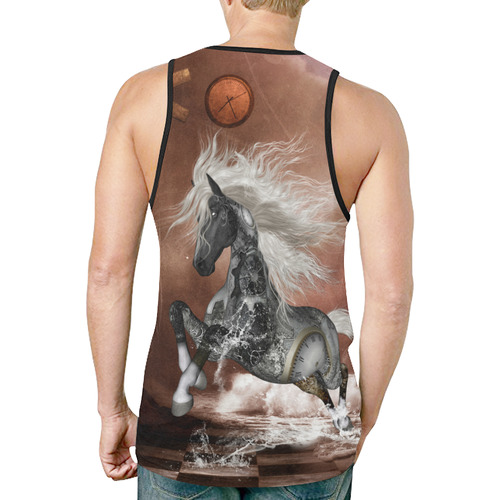 Amazing steampunk horse, silver New All Over Print Tank Top for Men (Model T46)