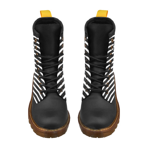 Awesome Skull Black & White High Grade PU Leather Martin Boots For Women Model 402H
