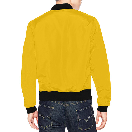 basic bright sunshine yellow All Over Print Bomber Jacket for Men (Model H19)