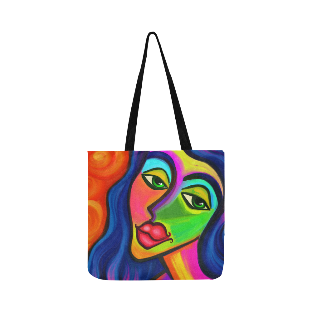 Abstract Fauvist Female Portrait Reusable Shopping Bag Model 1660 (Two sides)