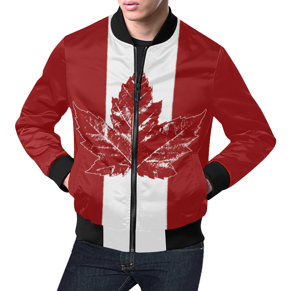 Cool Canada Flag Bomber Jackets All Over Print Bomber Jacket for Men (Model H19)