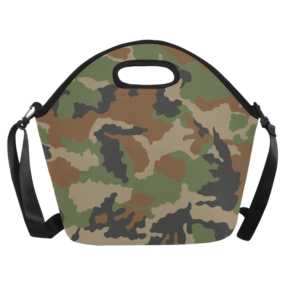 woodland camouflage pattern Neoprene Lunch Bag/Large (Model 1669)