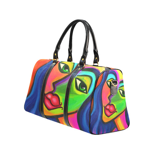 Abstract Fauvist Female Portrait New Waterproof Travel Bag/Large (Model 1639)