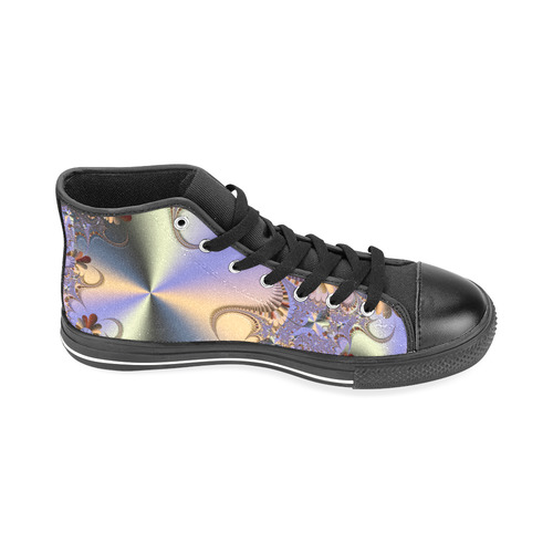 TWIGISLE Fractals with purple metallic shine Men’s Classic High Top Canvas Shoes /Large Size (Model 017)