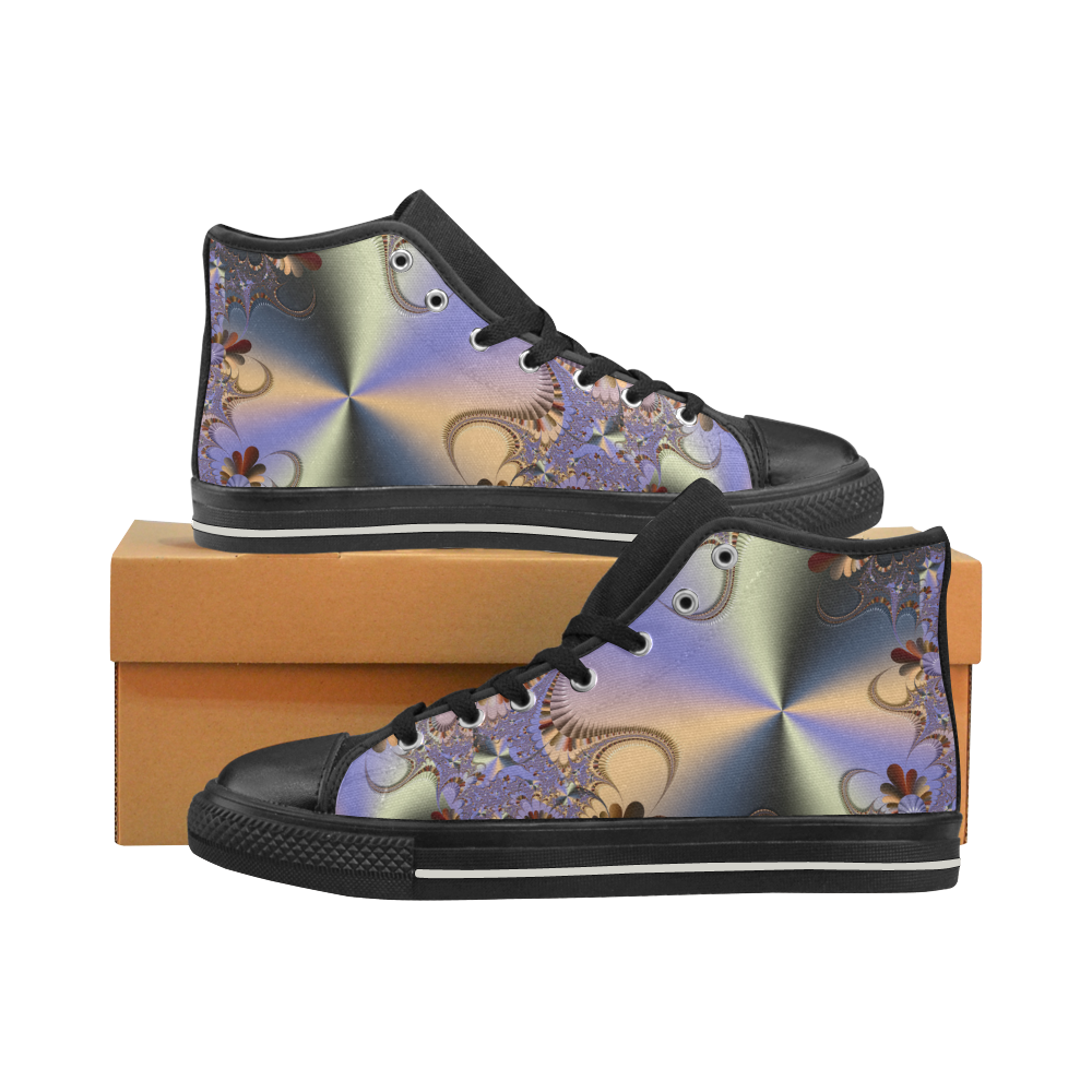 TWIGISLE Fractals with purple metallic shine Men’s Classic High Top Canvas Shoes (Model 017)