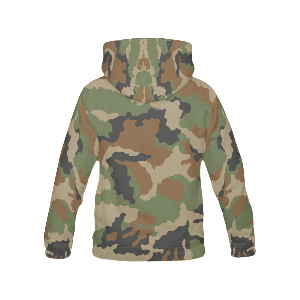woodland camouflage pattern All Over Print Hoodie for Men/Large Size (USA Size) (Model H13)