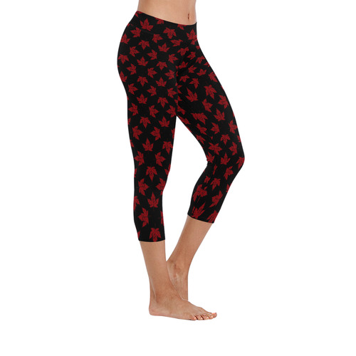 Cool Canada Capri Pants Women's Low Rise Capri Leggings (Invisible Stitch) (Model L08)