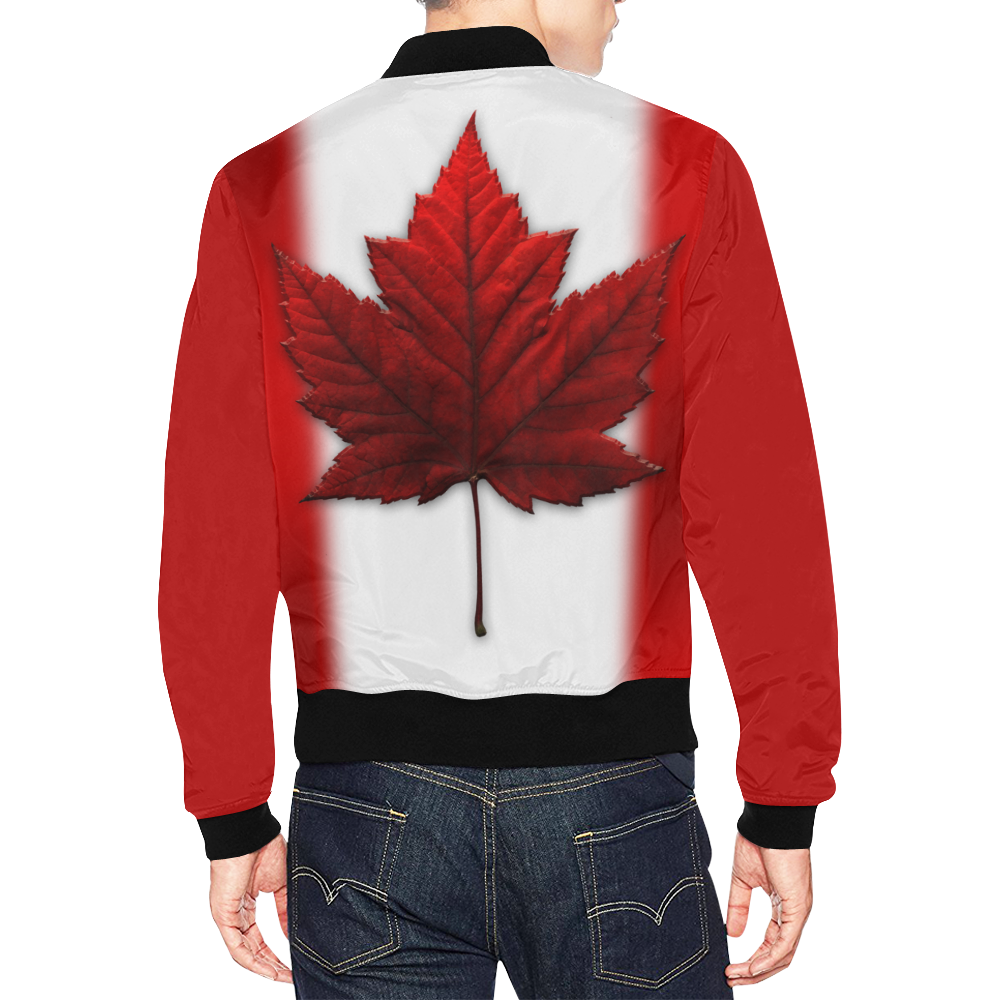 Canadian Flag Bomber Jacket - Men's All Over Print Bomber Jacket for Men (Model H19)