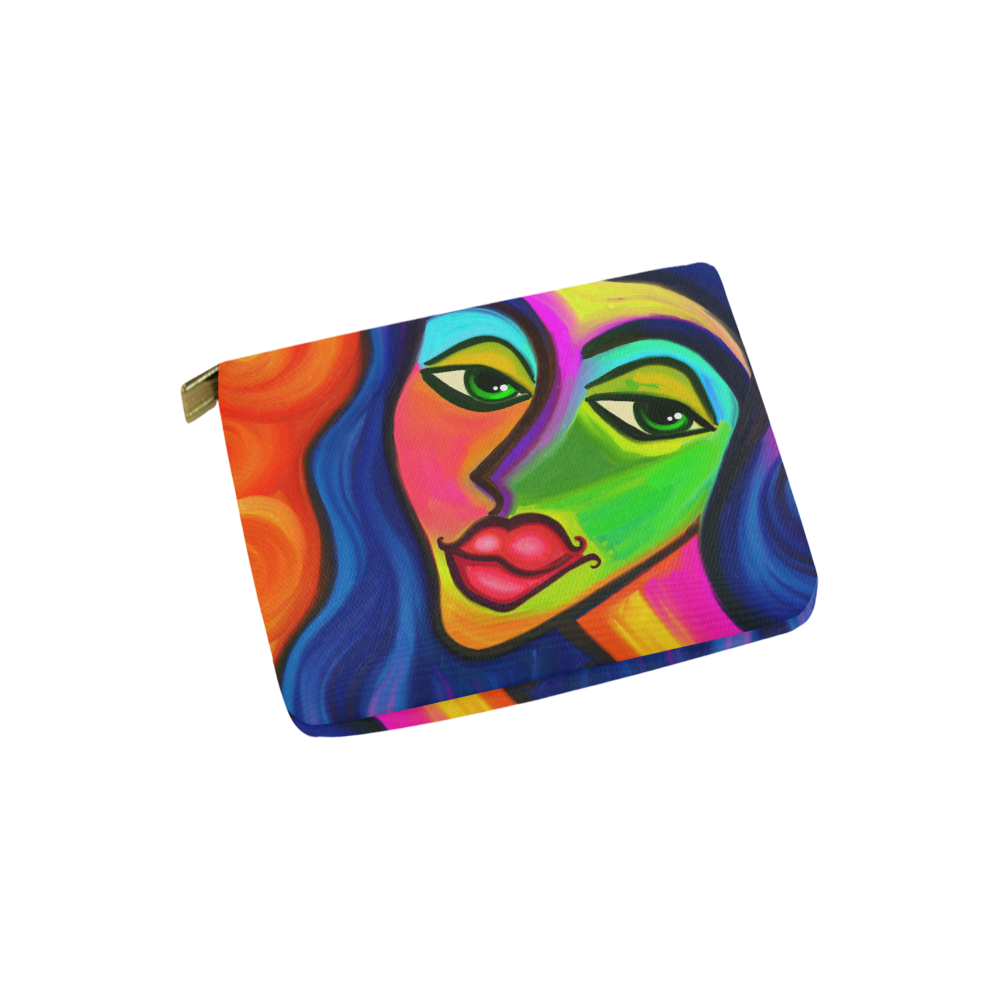 Abstract Fauvist Female Portrait Carry-All Pouch 6''x5''