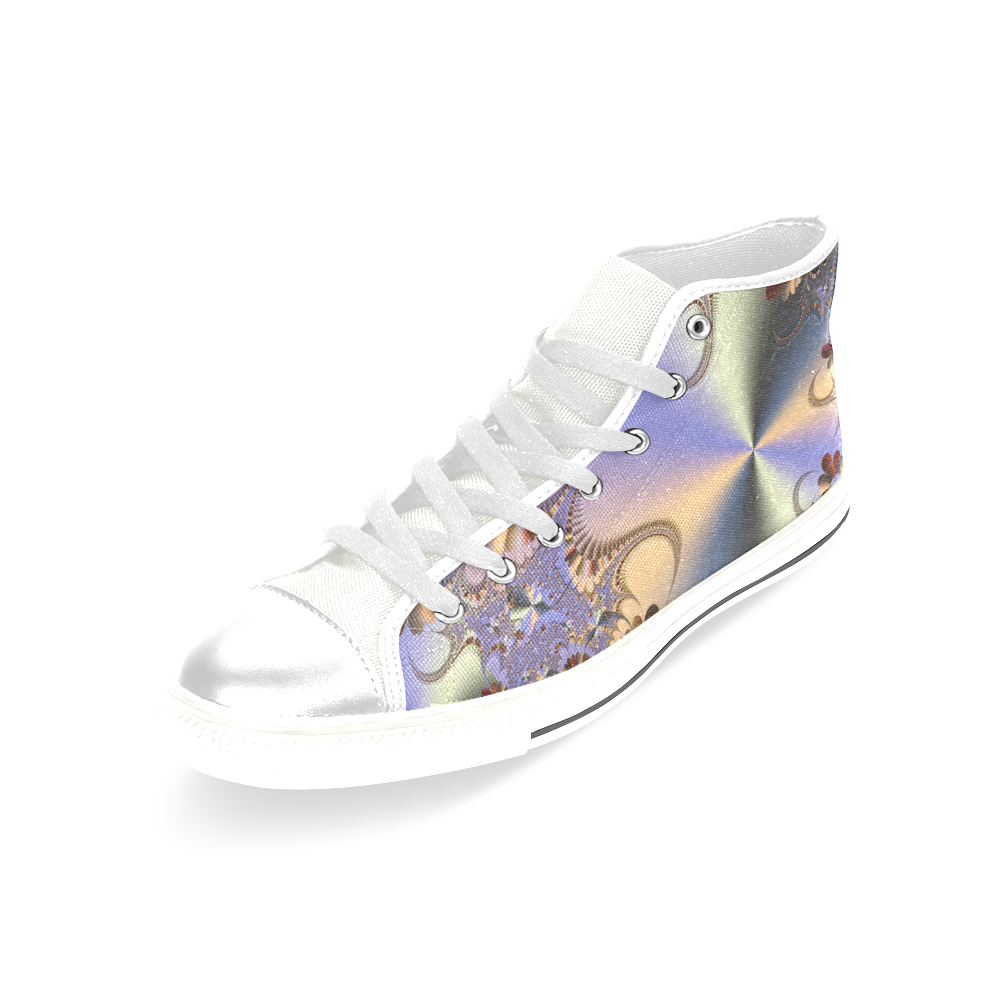 TWIGISLE Fractals with purple metallic shine Women's Classic High Top Canvas Shoes (Model 017)