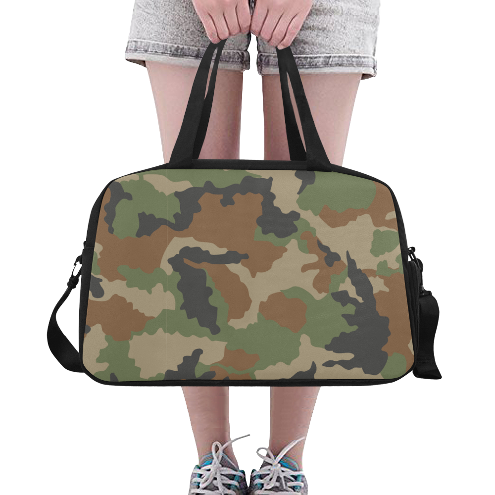woodland camouflage pattern Fitness Handbag (Model 1671)