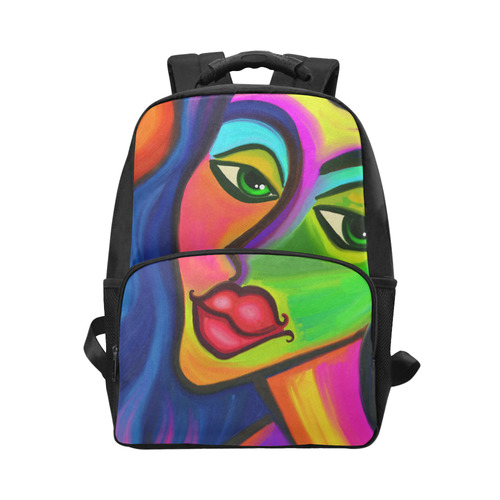Abstract Fauvist Female Portrait Unisex Laptop Backpack (Model 1663)