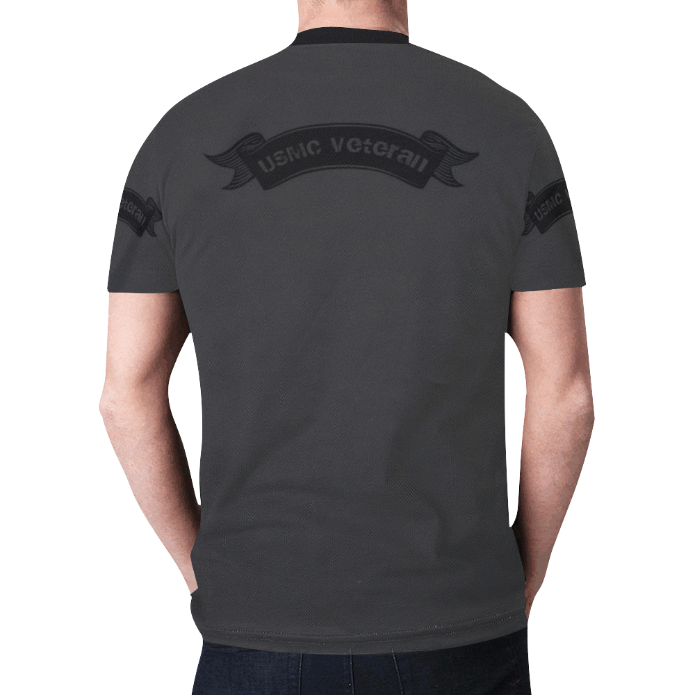 Mens T-Shirt Dark Gray USMC Veteran New All Over Print T-shirt for Men (Model T45)