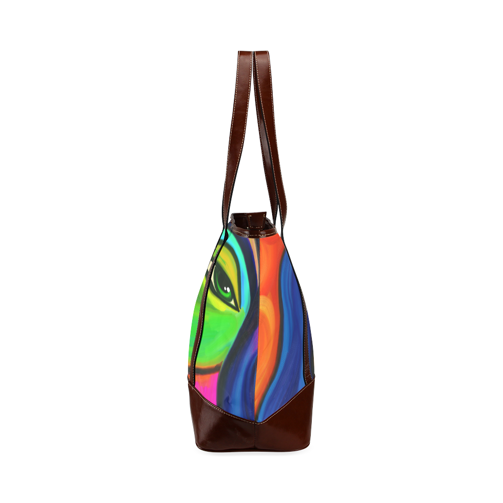 Abstract Fauvist Female Portrait Tote Handbag (Model 1642)