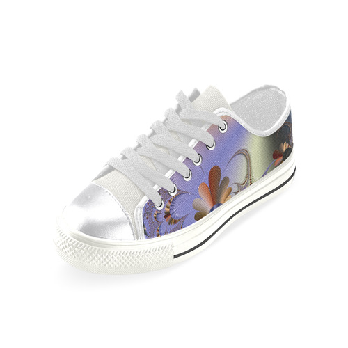 TWIGISLE Fractals with purple metallic shine Canvas Women's Shoes/Large Size (Model 018)