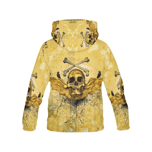 Awesome skull in golden colors All Over Print Hoodie for Men/Large Size (USA Size) (Model H13)