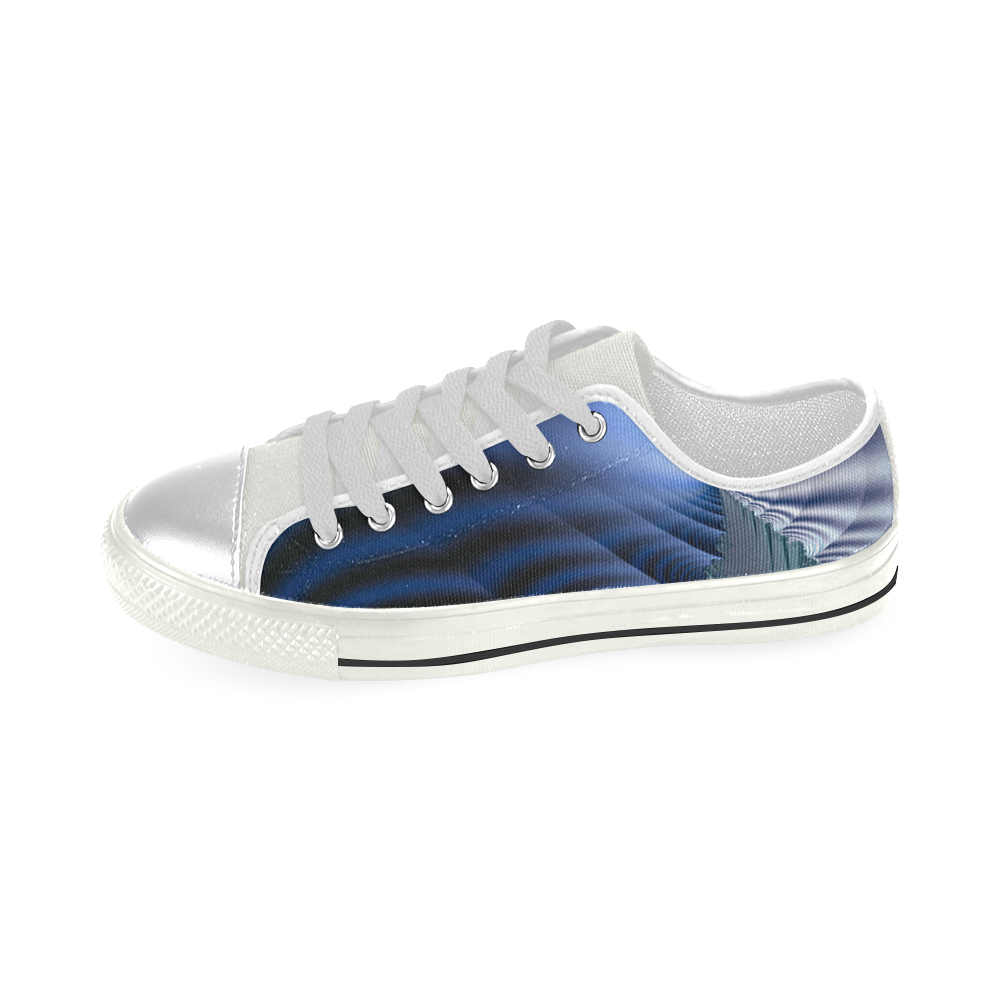 TWIGISLE Fractals of blue landscape Canvas Women's Shoes/Large Size (Model 018)