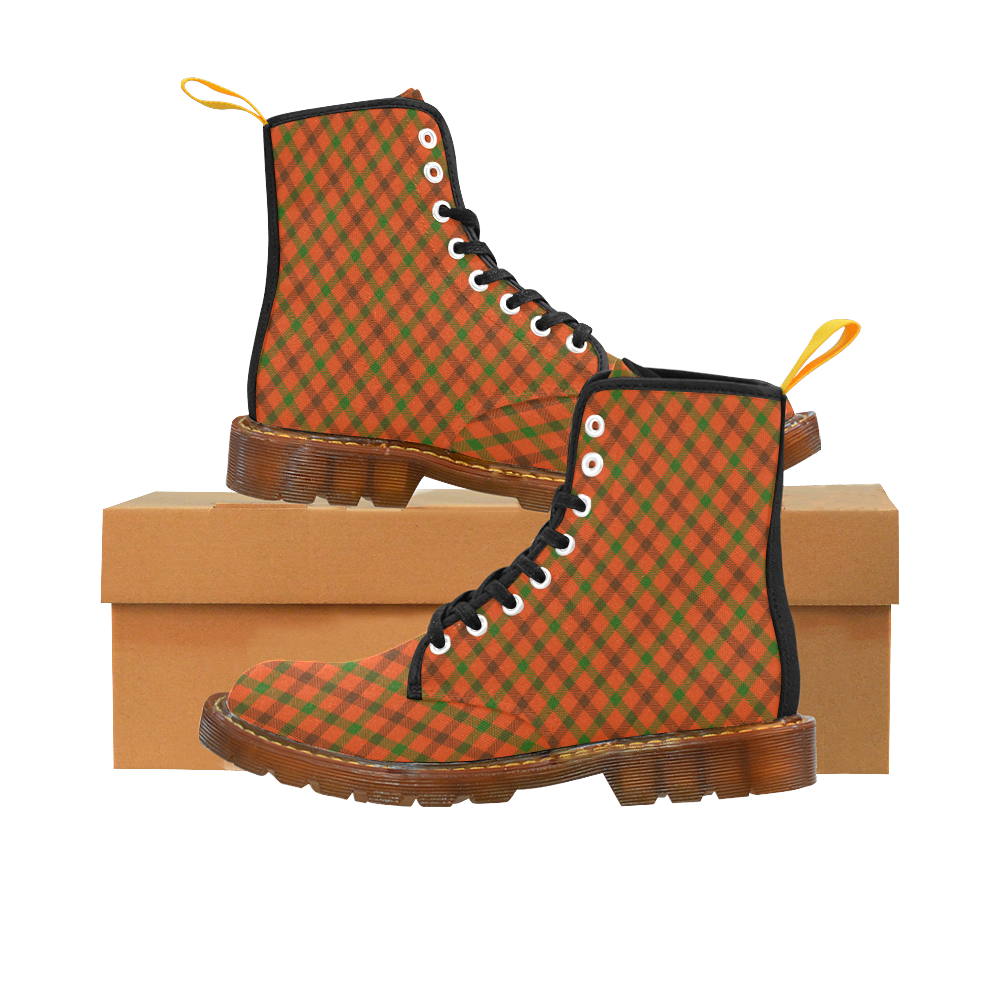 Tami plaid for hunting in orange, borwn and green Martin Boots For Women Model 1203H
