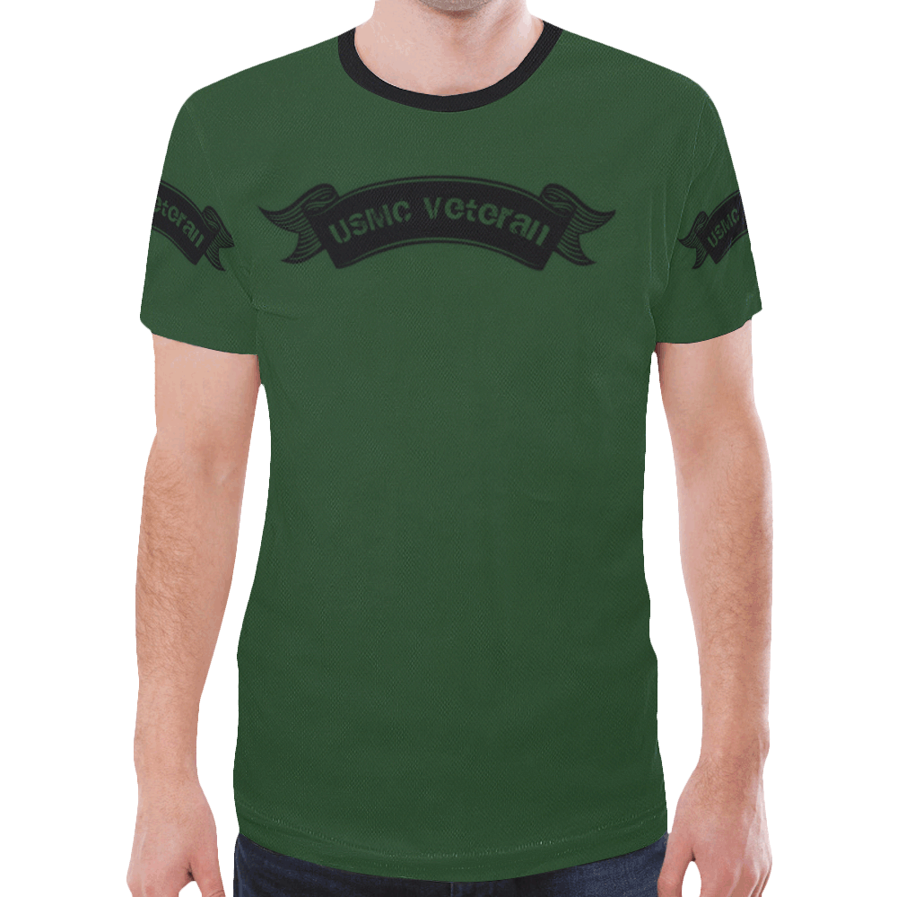Mens T-Shirt Green USMC Veteran New All Over Print T-shirt for Men (Model T45)