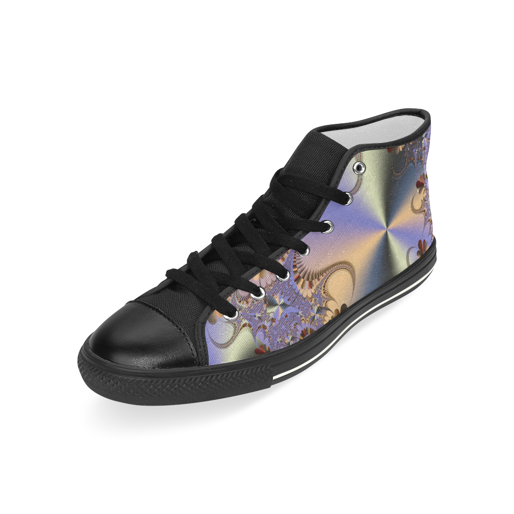 TWIGISLE Fractals with purple metallic shine Men’s Classic High Top Canvas Shoes (Model 017)