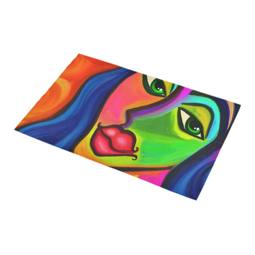 Abstract Fauvist Female Portrait Bath Rug 16''x 28''