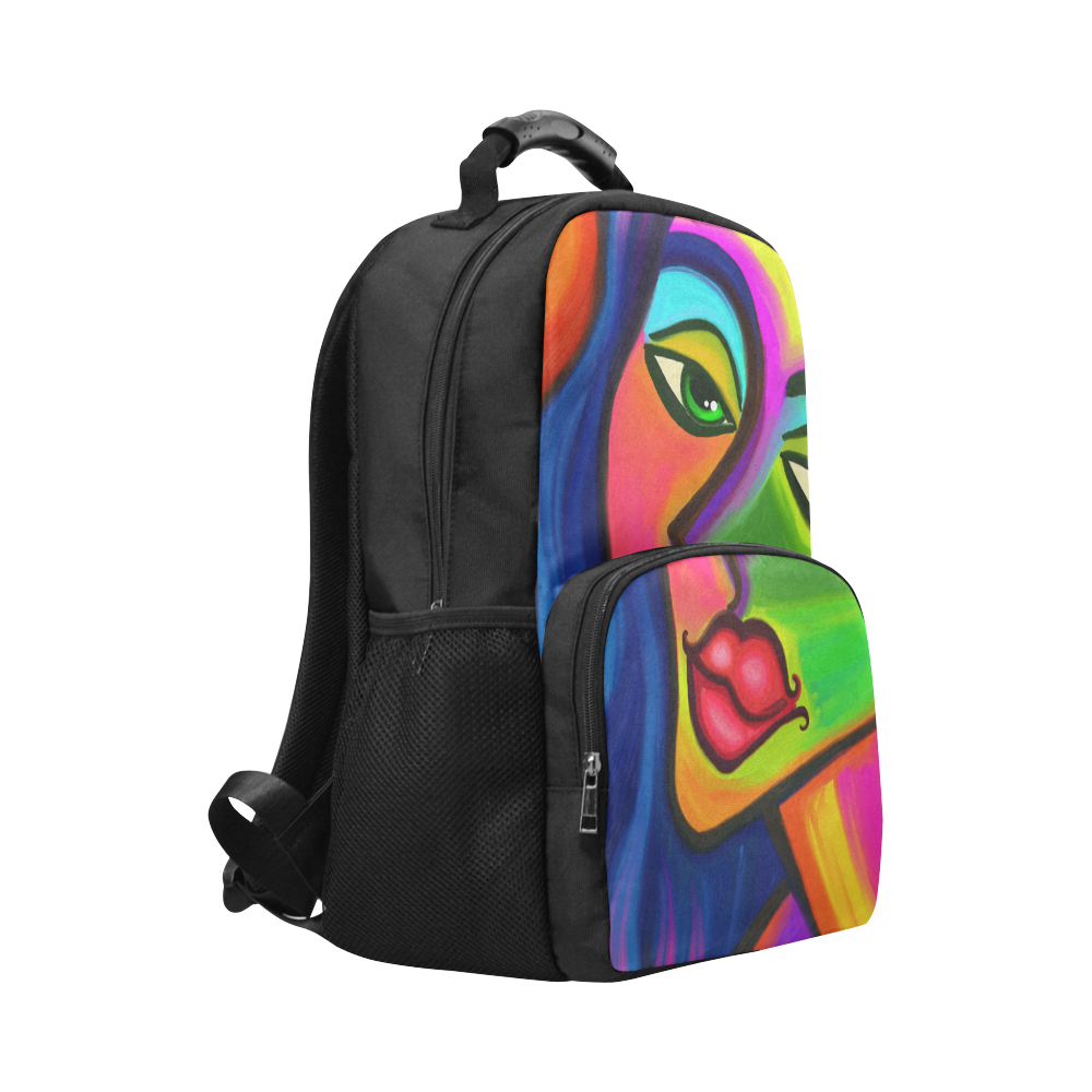 Abstract Fauvist Female Portrait Unisex Laptop Backpack (Model 1663)