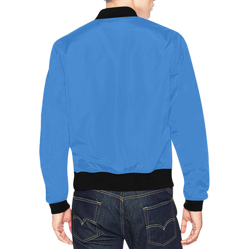 basic blue All Over Print Bomber Jacket for Men (Model H19)