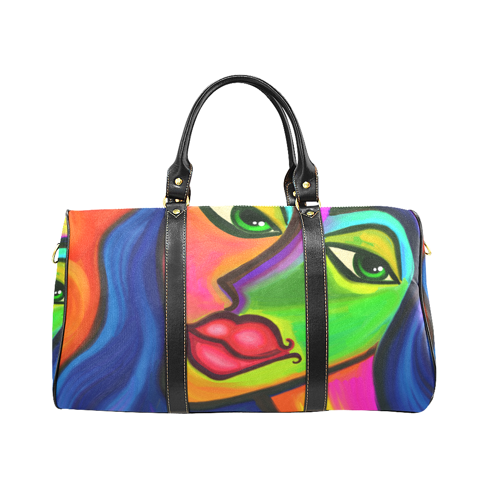 Abstract Fauvist Female Portrait New Waterproof Travel Bag/Large (Model 1639)