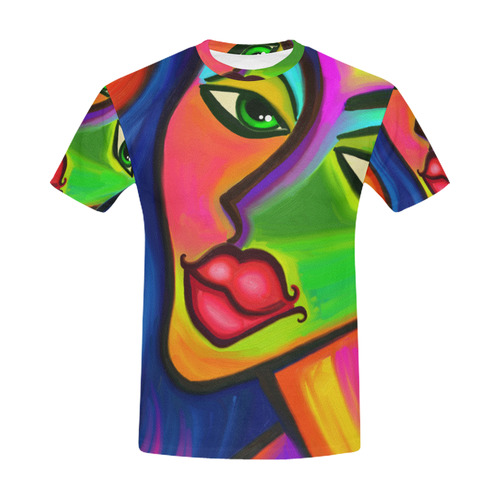 Abstract Fauvist Female Portrait All Over Print T-Shirt for Men (USA Size) (Model T40)