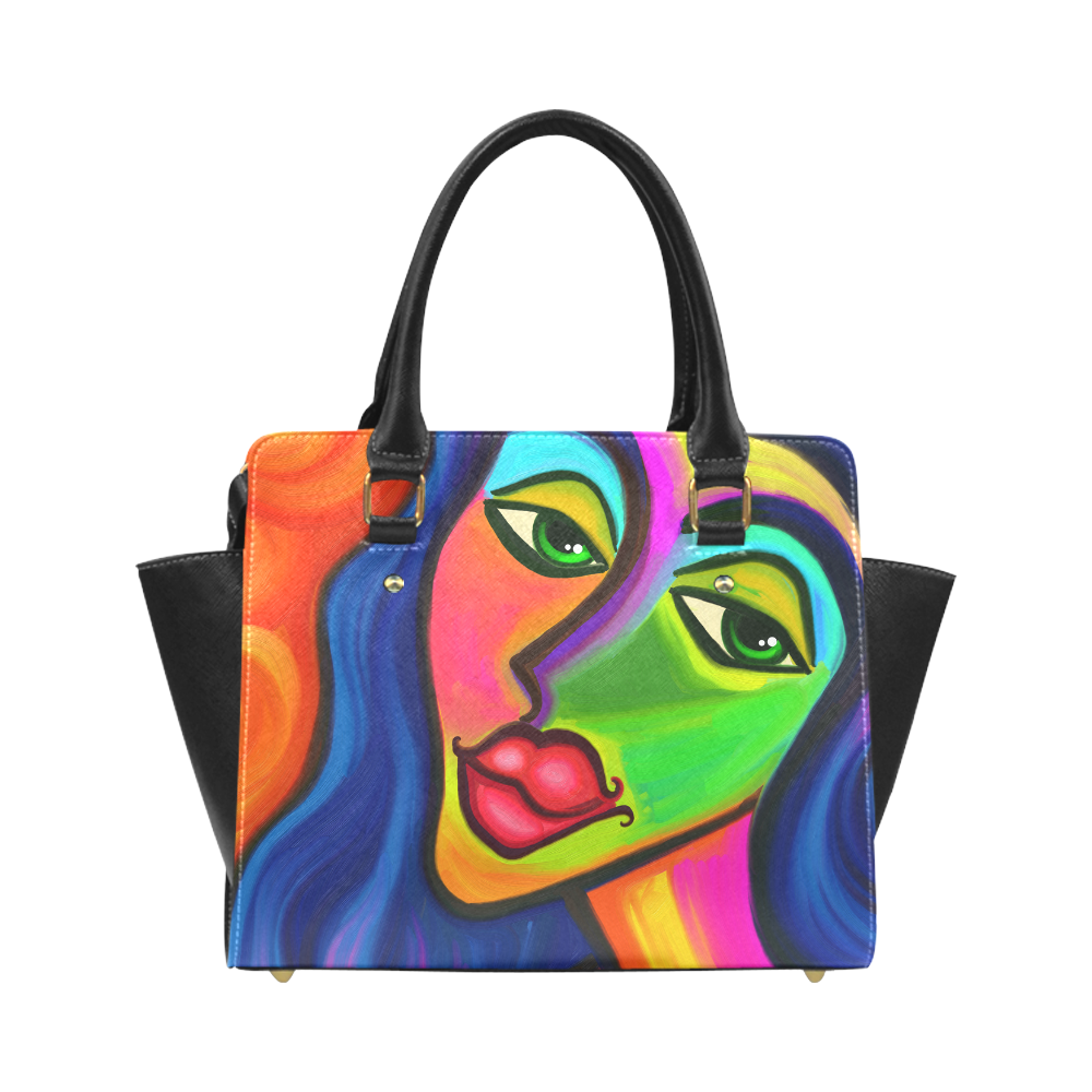 Abstract Fauvist Female Portrait Classic Shoulder Handbag (Model 1653)