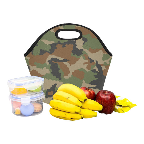 woodland camouflage pattern Neoprene Lunch Bag/Small (Model 1669)
