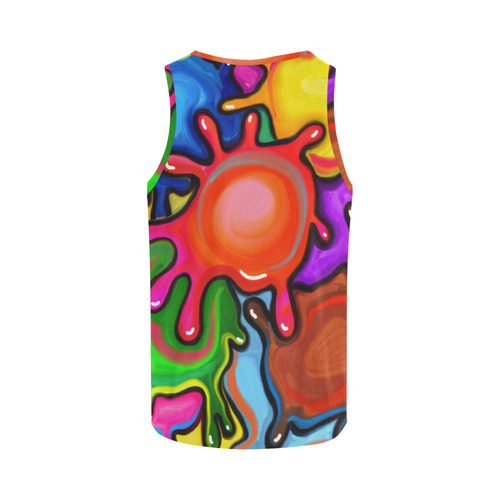 Vibrant Abstract Paint Splats All Over Print Tank Top for Women (Model T43)