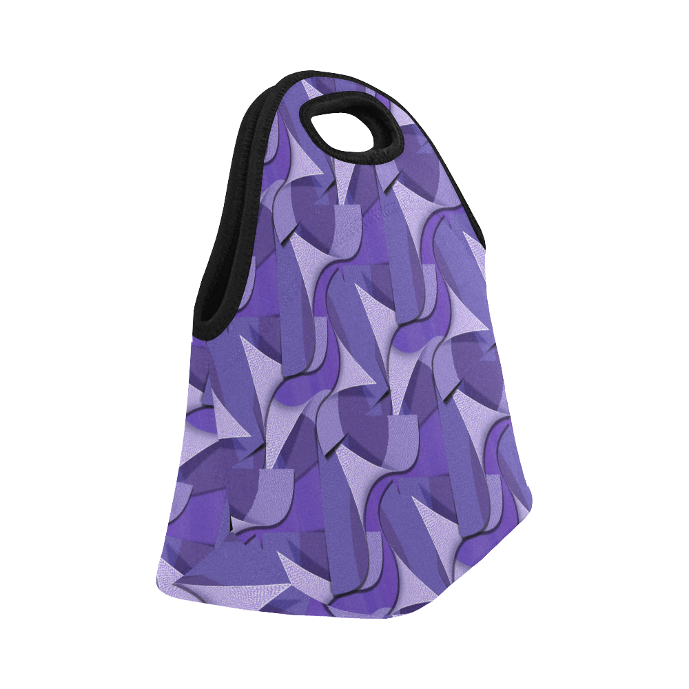 Ultra Violet Abstract Waves Neoprene Lunch Bag/Small (Model 1669)