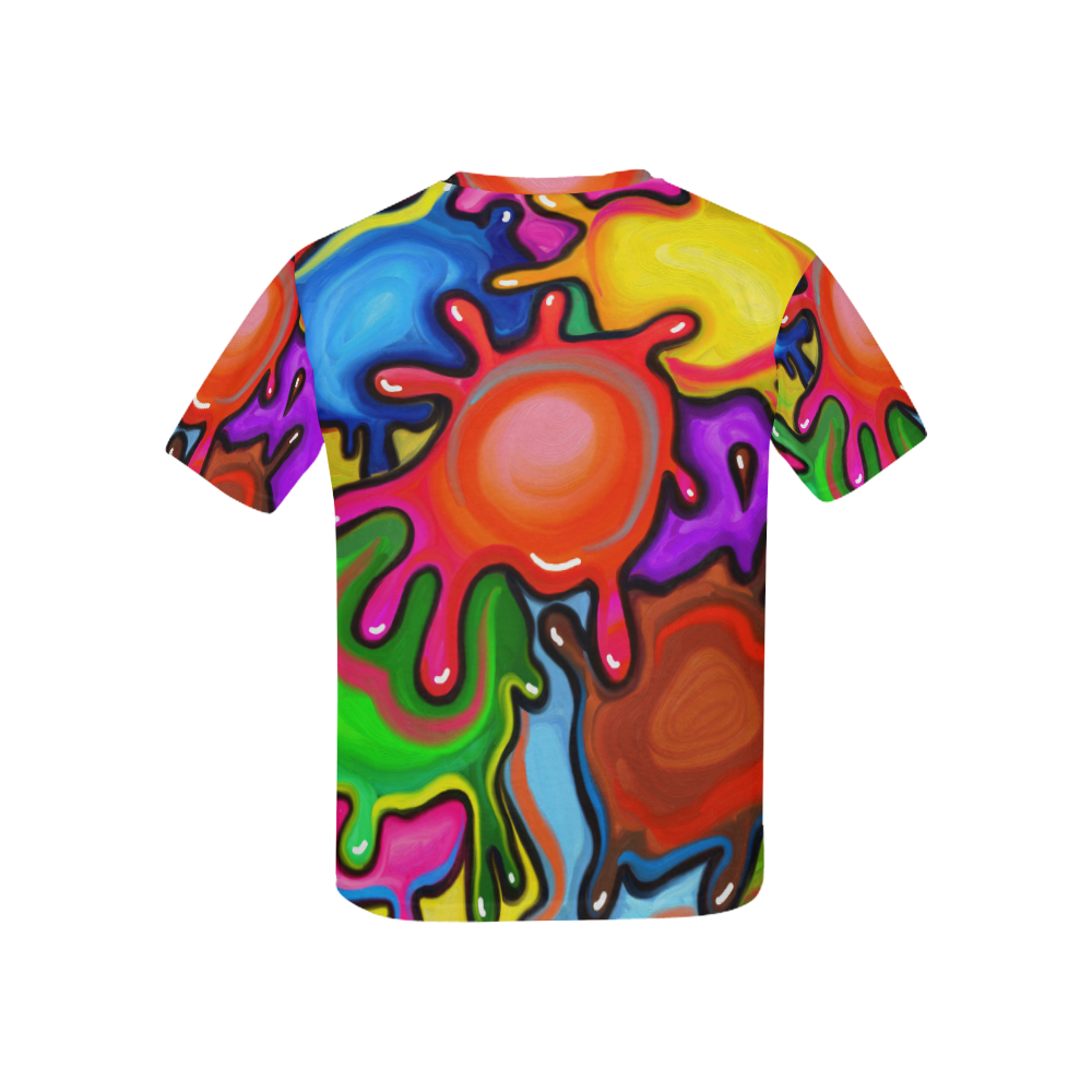 Vibrant Abstract Paint Splats Kids' All Over Print T-shirt (USA Size) (Model T40)
