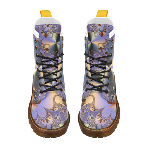 TWIGISLE Fractals with purple metallic shine High Grade PU Leather Martin Boots For Women Model 402H